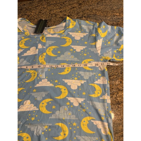 NWT Just Love Short Sleeve Nightgown Sleep Dress Size M Blue Moon Clouds - Picture 4 of 5